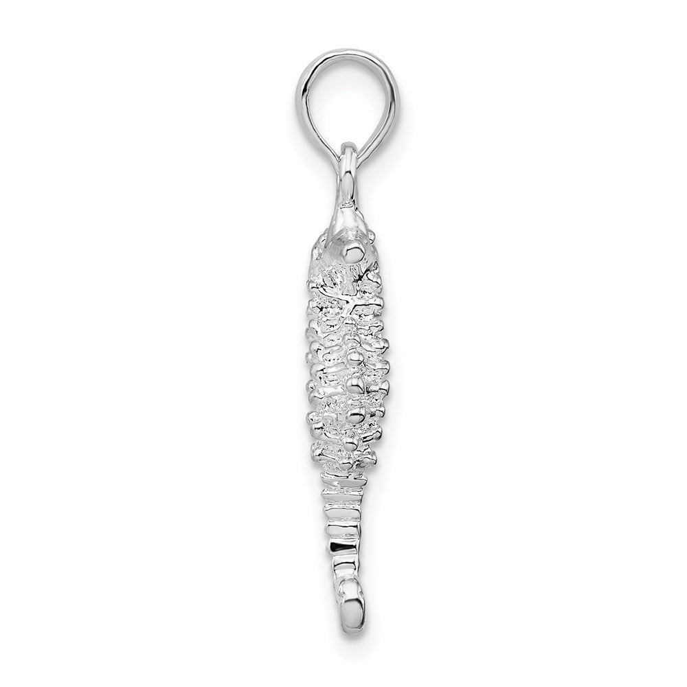 FJC Finejewelers 925 Sterling Silver Rhodium Plated Polished/Textured 3D Seahorse Charm 28 x 10 mm
