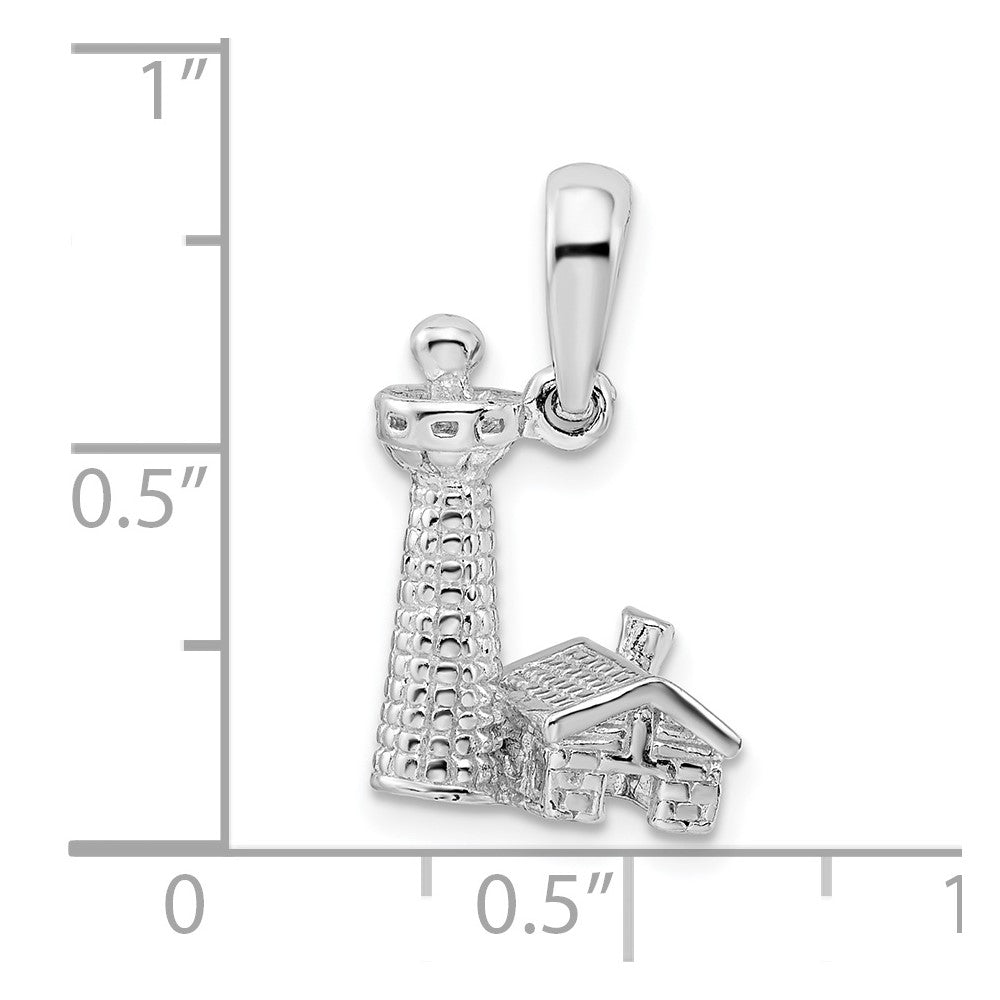 FJC Finejewelers 925 Sterling Silver d Polished/Textured 3D Lighthouse Charm 21 x 11 mm