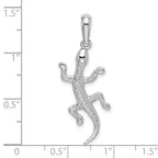 FJC Finejewelers 925 Sterling Silver Rhodium Plated Polished/Textured Gecko Charm 35 x 14 mm