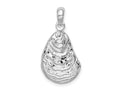 FJC Finejewelers 925 Sterling Silver Polished/Textured 3D Oyster Shell Charm 26 x 13 mm