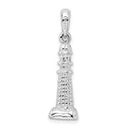 FJC Finejewelers 925 Sterling Silver Rhodium Plated Polished/Textured 3D Lighthouse Charm 30 x 8 mm