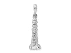FJC Finejewelers 925 Sterling Silver Rhodium Plated Polished/Textured 3D Lighthouse Charm 30 x 8 mm