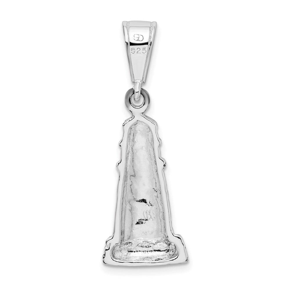 FJC Finejewelers 925 Sterling Silver Rhodium Plated Polished/Textured Lighthouse Charm 34 x 11 mm