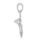 FJC Finejewelers 925 Sterling Silver Rhodium Plated Polished 3D Blue Shark Charm 33 x 12 mm