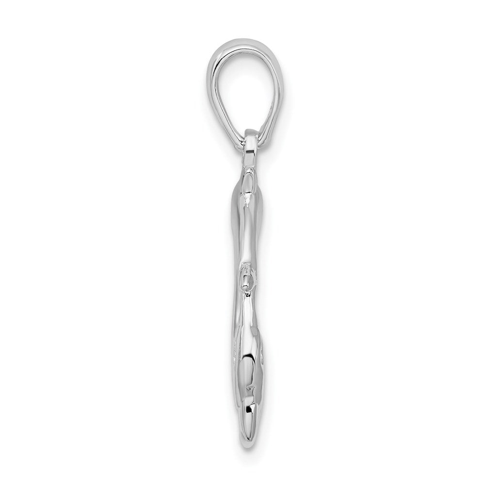 FJC Finejewelers 925 Sterling Silver Rhodium Plated Polished 3 Dolphin Circle Charm 27 x 20 mm