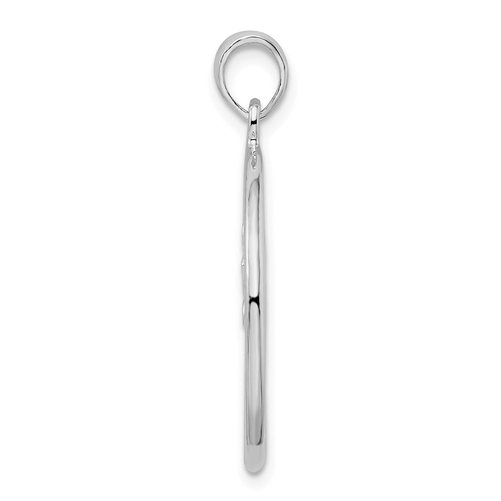 FJC Finejewelers 925 Sterling Silver Rhodium Plated Polished Double Palm Tree Circle Charm 30 x 22 mm