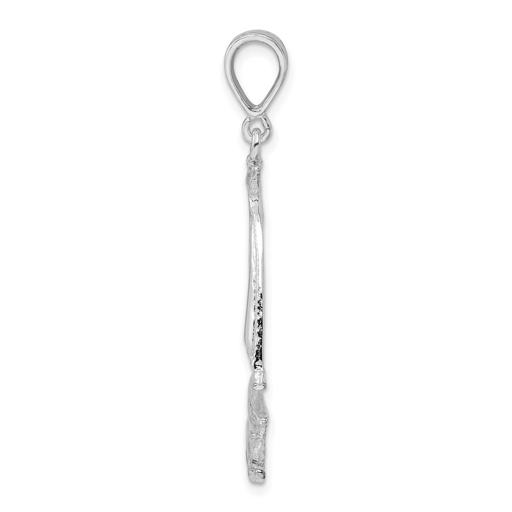 FJC Finejewelers 925 Sterling Silver d Polished/Textured Sailboat on Water Charm 41 x 26 mm