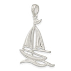 FJC Finejewelers 925 Sterling Silver d Polished/Textured Sailboat on Water Charm 41 x 26 mm
