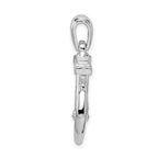 FJC Finejewelers 925 Sterling Silver Rhodium Plated Polished 3D Anchor with Chain Charm 32 x 22 mm