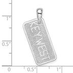 FJC Finejewelers 925 Sterling Silver d Polished/Textured Key West License Charm 29 x 11 mm