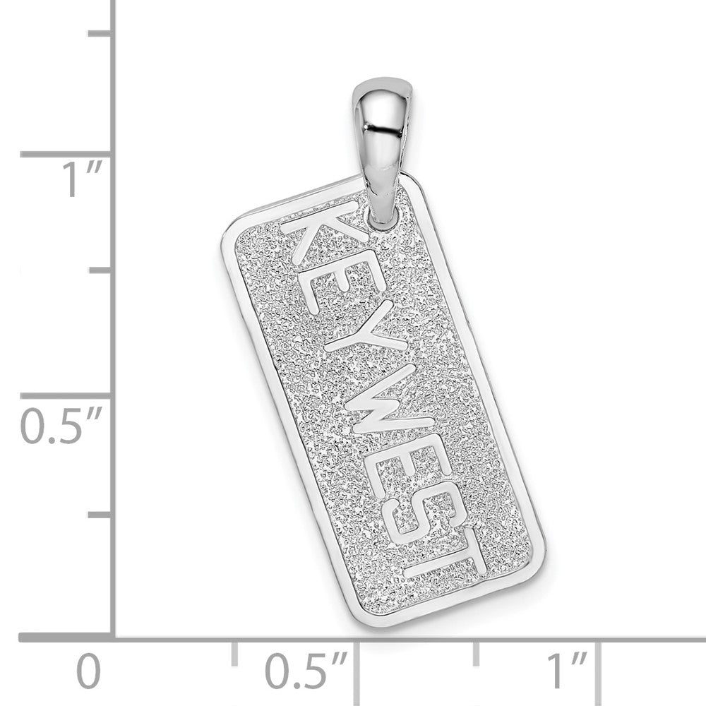 FJC Finejewelers 925 Sterling Silver d Polished/Textured Key West License Charm 29 x 11 mm