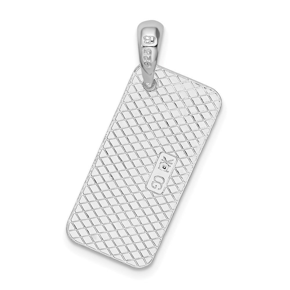 FJC Finejewelers 925 Sterling Silver d Polished/Textured Key West License Charm 29 x 11 mm