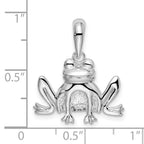 FJC Finejewelers 925 Sterling Silver Rhodium Plated Polished/Textured Sitting Frog Charm 23 x 20 mm