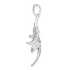 FJC Finejewelers 925 Sterling Silver Rhodium Plated Polished/Textured Marlin Fish Charm 42 x 40 mm