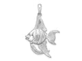 FJC Finejewelers 925 Sterling Silver Rhodium Plated Polished/Textured 3D Angel Fish Charm 41 x 25 mm