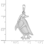 FJC Finejewelers 925 Sterling Silver Rhodium Plated Polished/Textured Penguin Charm 16 mm