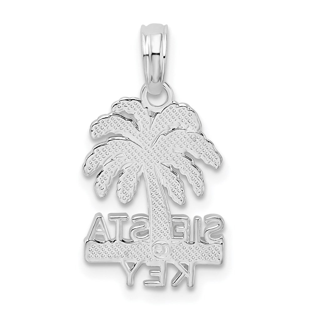 FJC Finejewelers 925 Sterling Silver Polished/Textured Siesta Key Palm Tree Charm 21 x 11 mm