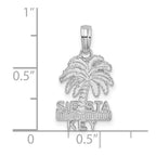 FJC Finejewelers 925 Sterling Silver Polished/Textured Siesta Key Palm Tree Charm 21 x 11 mm