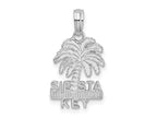 FJC Finejewelers 925 Sterling Silver Polished/Textured Siesta Key Palm Tree Charm 21 x 11 mm