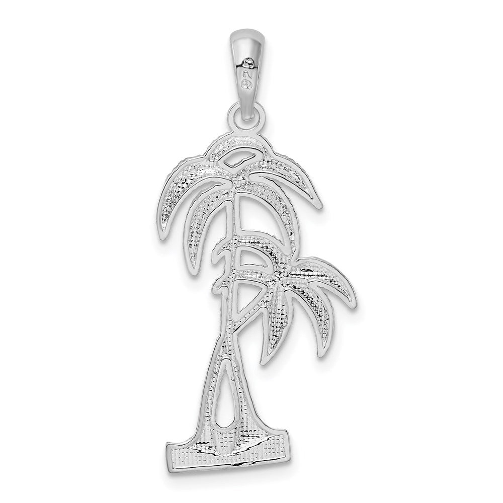 FJC Finejewelers 925 Sterling Silver d Polished/Textured Double Palm Tree Charm 33 x 15 mm