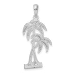 FJC Finejewelers 925 Sterling Silver d Polished/Textured Double Palm Tree Charm 33 x 15 mm