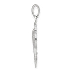 FJC Finejewelers 925 Sterling Silver Rhodium Plated Polished/Textured Palm Tree Charm 31 x 16 mm