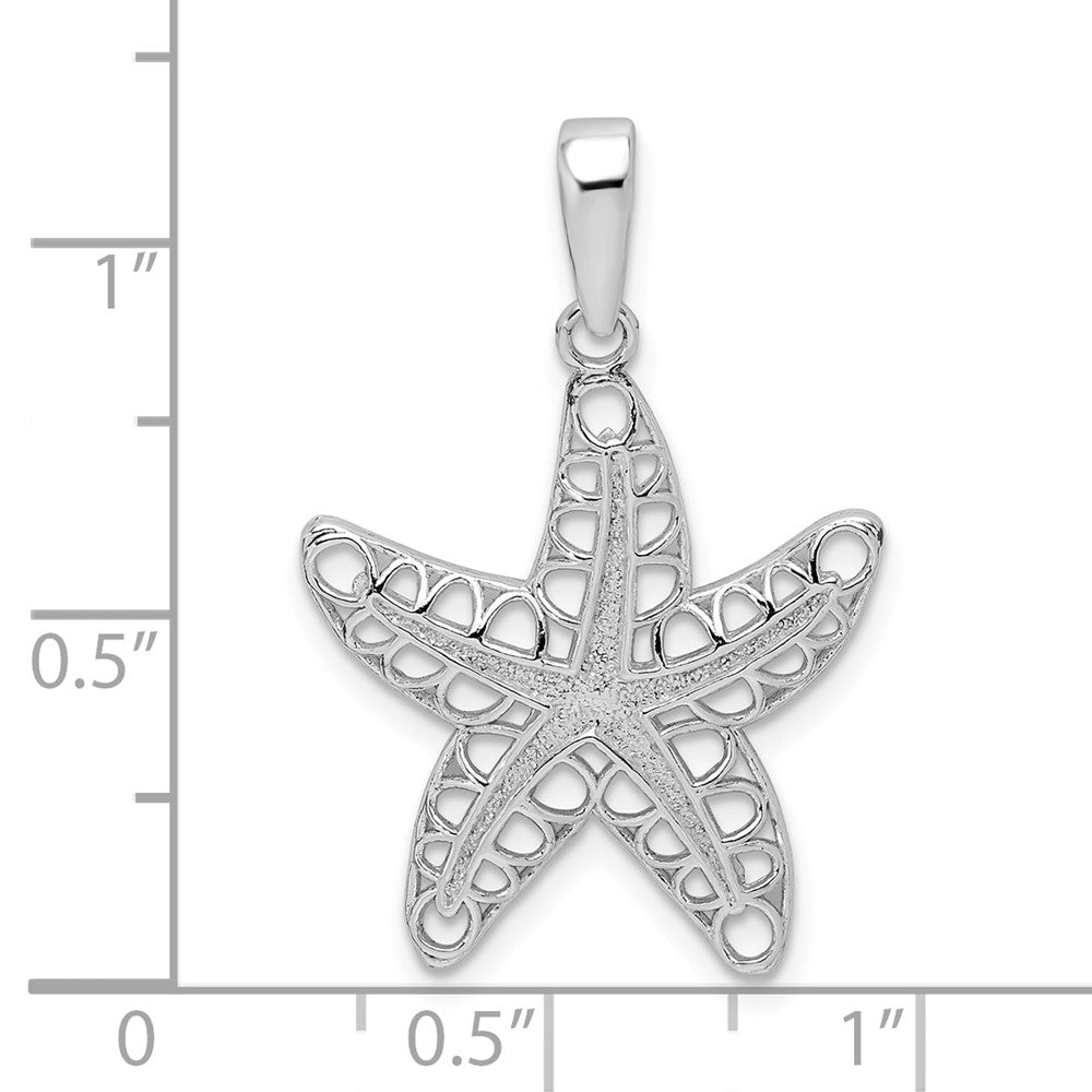 FJC Finejewelers 925 Sterling Silver Rhodium Plated Polished Cut-out Starfish Charm 23 x 19 mm