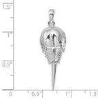 FJC Finejewelers 925 Sterling Silver d Polished Moving Tail Horse Shoe Crab Charm 35 x 11 mm