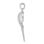 FJC Finejewelers 925 Sterling Silver d Polished Moving Tail Horse Shoe Crab Charm 35 x 11 mm