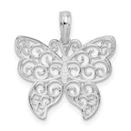 FJC Finejewelers 925 Sterling Silver Rhodium Plated Polished Filigree Wing Butterfly Charm 19 mm