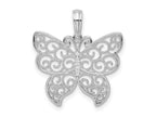 FJC Finejewelers 925 Sterling Silver Rhodium Plated Polished Filigree Wing Butterfly Charm 19 mm