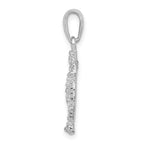 FJC Finejewelers 925 Sterling Silver Rhodium Plated Polished/Textured Sand Dollar Charm 27 x 16 mm