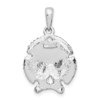 FJC Finejewelers 925 Sterling Silver Rhodium Plated Polished/Textured Sand Dollar Charm 27 x 16 mm