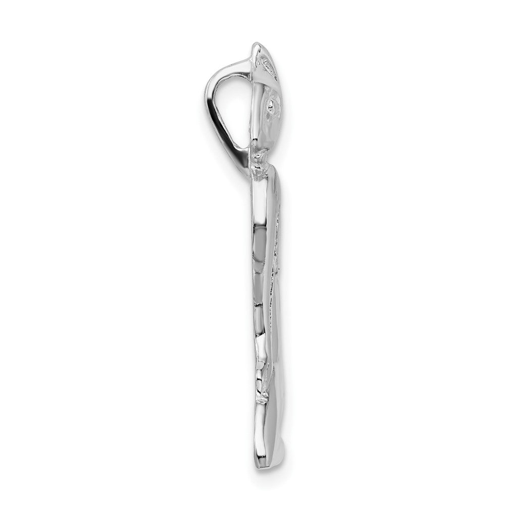 FJC Finejewelers 925 Sterling Silver Rhodium Plated Polished Marco Island Cat Slide 26 x 10 mm