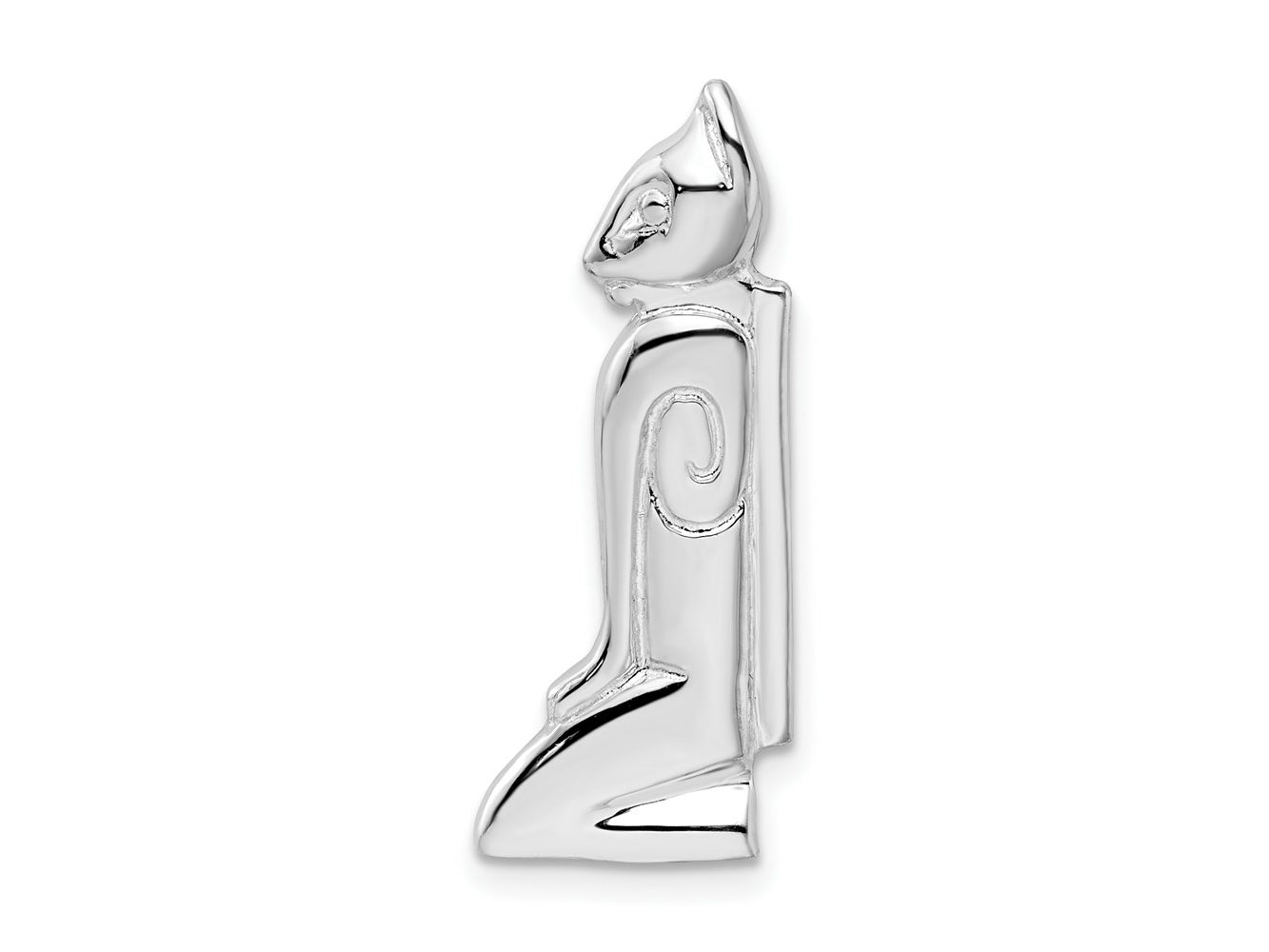 FJC Finejewelers 925 Sterling Silver Rhodium Plated Polished Marco Island Cat Slide 26 x 10 mm