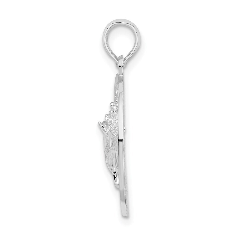 FJC Finejewelers 925 Sterling Silver Rhodium Plated Polished Marco Island with Shell Charm 25 x 18 mm