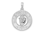 FJC Finejewelers 925 Sterling Silver Rhodium Plated Polished Marco Island with Shell Charm 25 x 18 mm