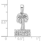 FJC Finejewelers 925 Sterling Silver Rhodium Plated Polished Marco Island Palm Tree Charm 24 x 12 mm