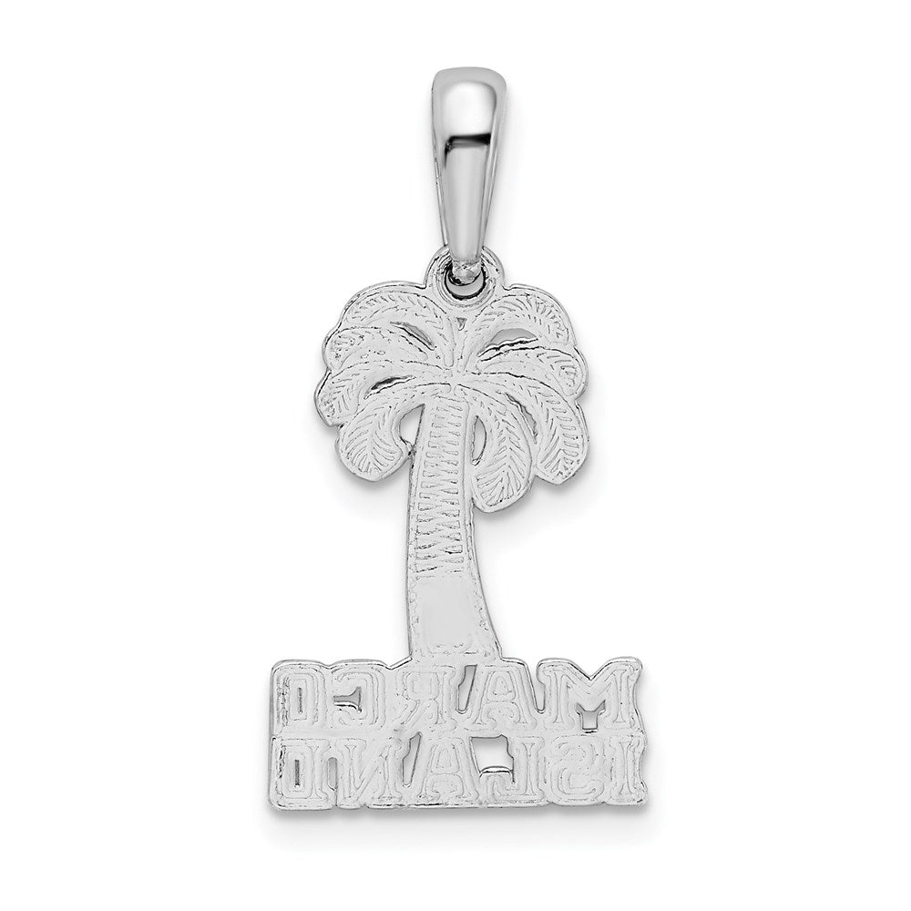 FJC Finejewelers 925 Sterling Silver Rhodium Plated Polished Marco Island Palm Tree Charm 24 x 12 mm