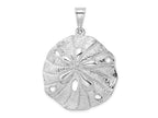 FJC Finejewelers 925 Sterling Silver d Polished/Textured Beveled Sand Dollar Charm 44 x 31 mm