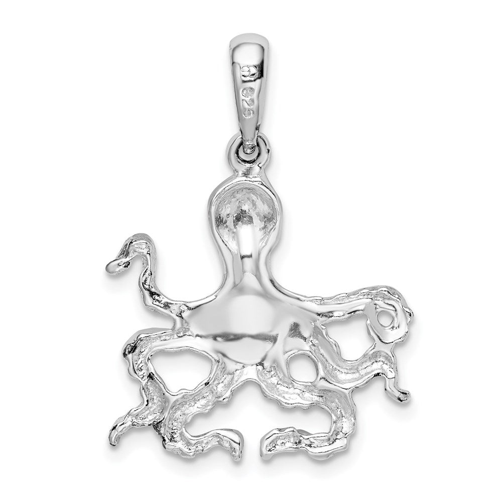 FJC Finejewelers 925 Sterling Silver Rhodium Plated Polished Octopus Charm 30 x 21 mm