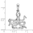 FJC Finejewelers 925 Sterling Silver Rhodium Plated Polished Octopus Charm 30 x 21 mm