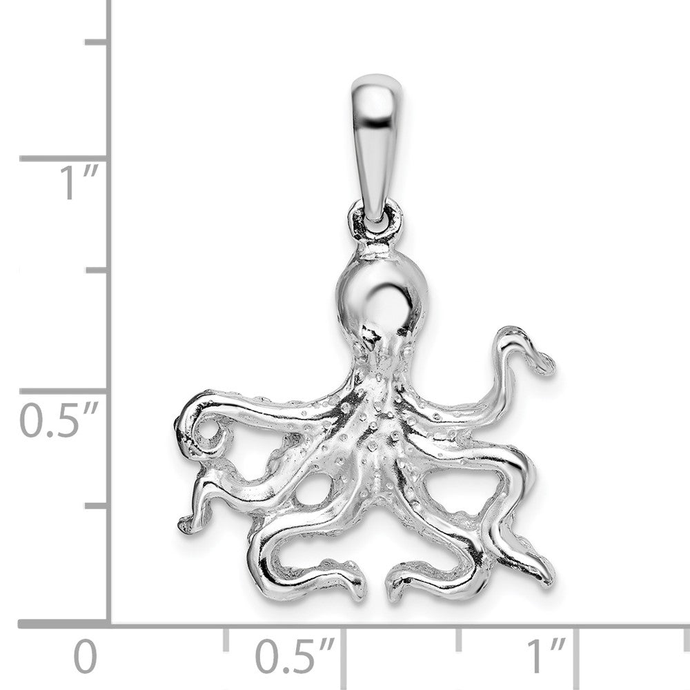 FJC Finejewelers 925 Sterling Silver Rhodium Plated Polished Octopus Charm 30 x 21 mm