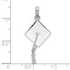 FJC Finejewelers 925 Sterling Silver Polish 3D Moveable Tassel Graduation Cap Charm 15 mm