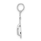 FJC Finejewelers 925 Sterling Silver Rhodium Plated Polished/Textured Flip Flop Charm 23 x 7 mm