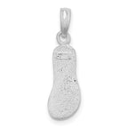 FJC Finejewelers 925 Sterling Silver Rhodium Plated Polished/Textured Flip Flop Charm 23 x 7 mm