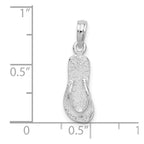 FJC Finejewelers 925 Sterling Silver Rhodium Plated Polished/Textured Flip Flop Charm 23 x 7 mm