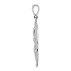 FJC Finejewelers 925 Sterling Silver Rhodium Plated Polished/Textured Sand Dollar Charm 44 x 33 mm