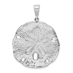FJC Finejewelers 925 Sterling Silver Rhodium Plated Polished/Textured Sand Dollar Charm 44 x 33 mm