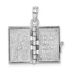 FJC Finejewelers 925 Sterling Silver Rhodium Plated 3D Moveable Lords Prayer Bible Charm 23 x 14 mm